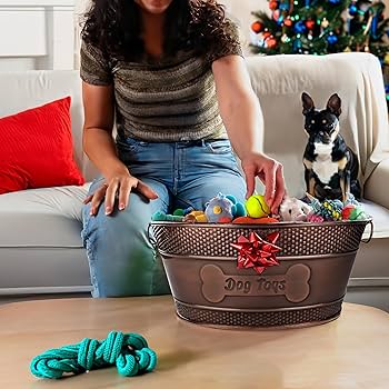 Amazon.co.jp: 壊れにくい金属製犬用おもちゃ箱 - 銅亜鉛メッキ